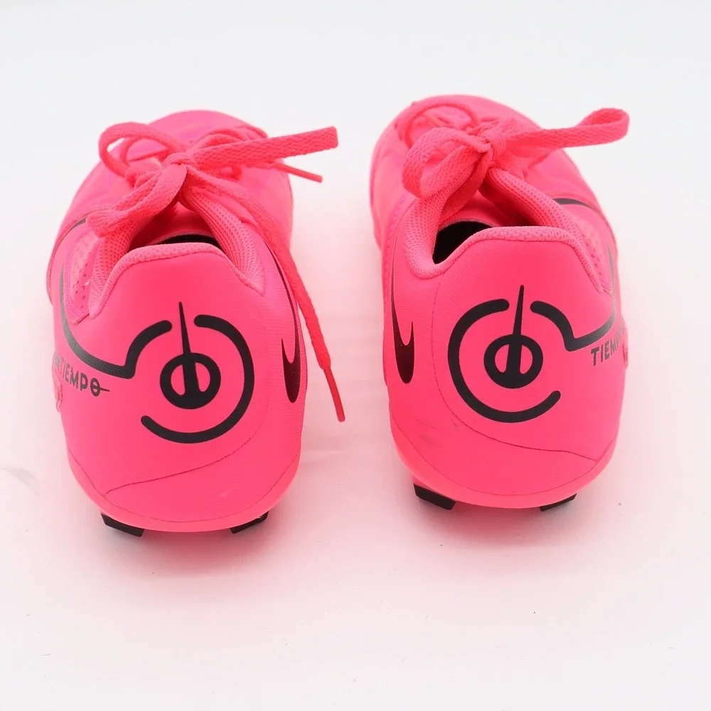 Nike Soccer Cleats Youth 5.5 Tiempo Pink Black Athletic Firm Ground Excellent